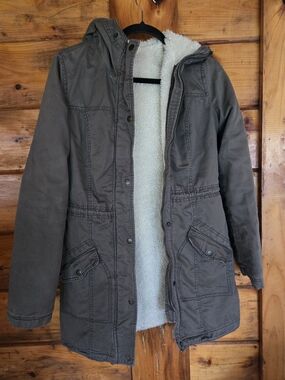 Hollister Olive Green Sherpa-Lined Ski Parka